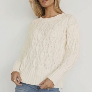 Baltic Born Ivory Cream Cable Knit Sweater